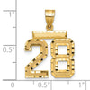 14k Medium Diamond-cut Number 28 Charm
