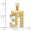 14k Medium Diamond-cut Number 31 Charm