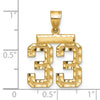 14k Medium Diamond-cut Number 33 Charm