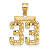 14k Medium Diamond-cut Number 33 Charm