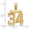 14k Medium Diamond-cut Number 34 Charm