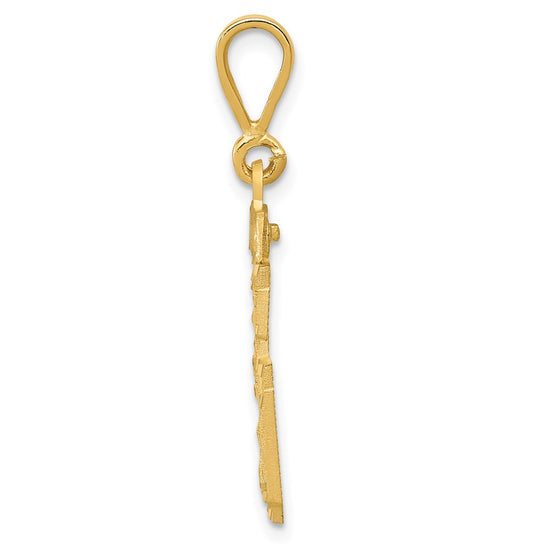 14k Medium Diamond-cut Number 36 Charm