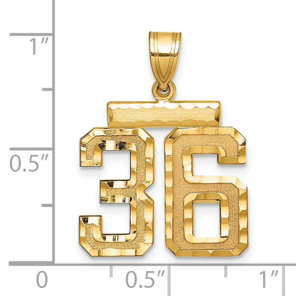 14k Medium Diamond-cut Number 36 Charm