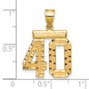 14k Medium Diamond-cut Number 40 Charm