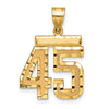 14k Medium Diamond-cut Number 45 Charm
