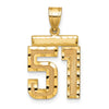14k Medium Diamond-cut Number 51 Charm