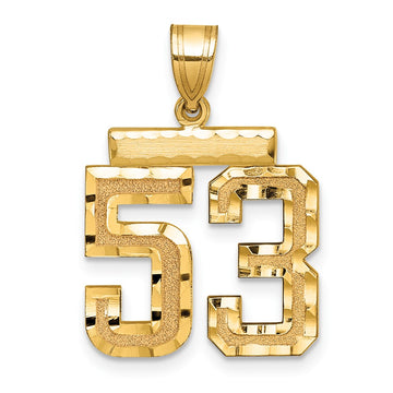 14k Medium Diamond-cut Number 53 Charm