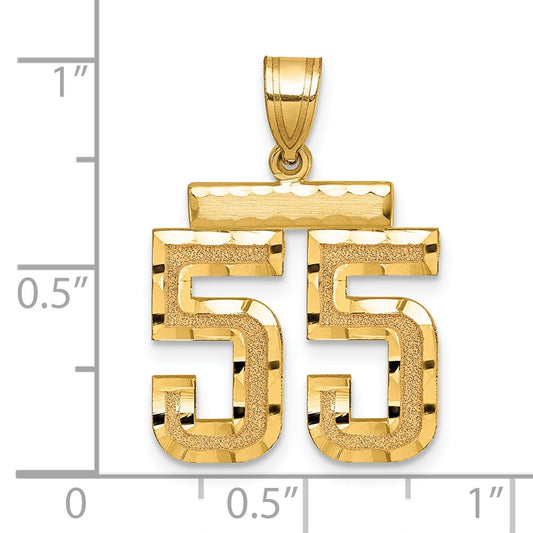 14k Medium Diamond-cut Number 55 Charm
