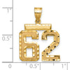 14k Medium Diamond-cut Number 62 Charm