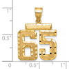 14k Medium Diamond-cut Number 65 Charm