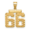 14k Medium Diamond-cut Number 66 Charm