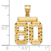 14k Medium Diamond-cut Number 80 Charm