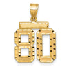 14k Medium Diamond-cut Number 80 Charm