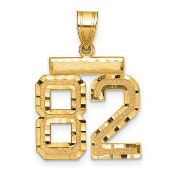14k Medium Diamond-cut Number 82 Charm