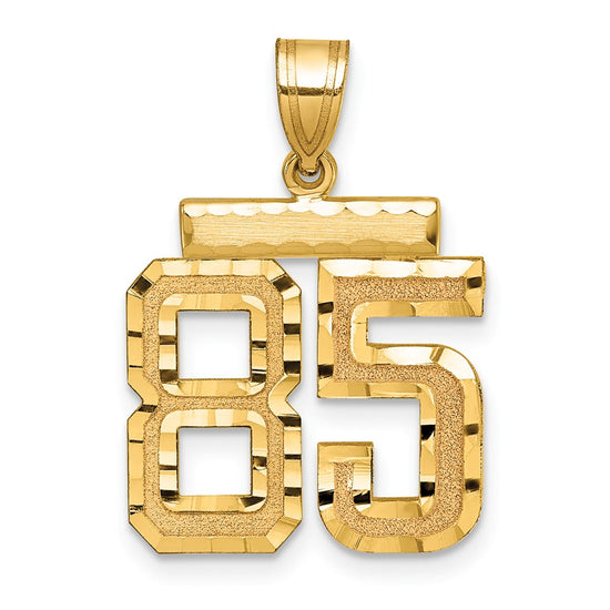 14k Medium Diamond-cut Number 85 Charm