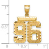 14k Medium Diamond-cut Number 96 Charm