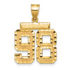 14k Medium Diamond-cut Number 98 Charm