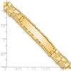 14k Polished Solid 10.0mm Nugget 38x10mm Plate 7 inch ID Bracelet