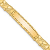 14k Polished Solid 10.0mm Nugget 38x10mm Plate 7 inch ID Bracelet