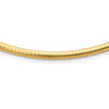 14k Polished 4mm Standard Weight 18 inch Domed Omega Necklace