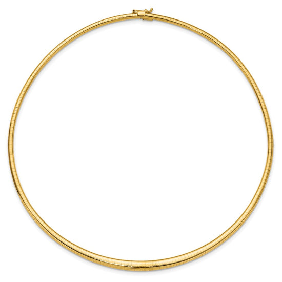 14k Polished 3/6mm Graduated Omega Necklace