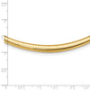 14k Polished 3/6mm Graduated Omega Necklace