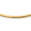 14k Polished 3mm Lightweight 18 inch Domed Omega Necklace