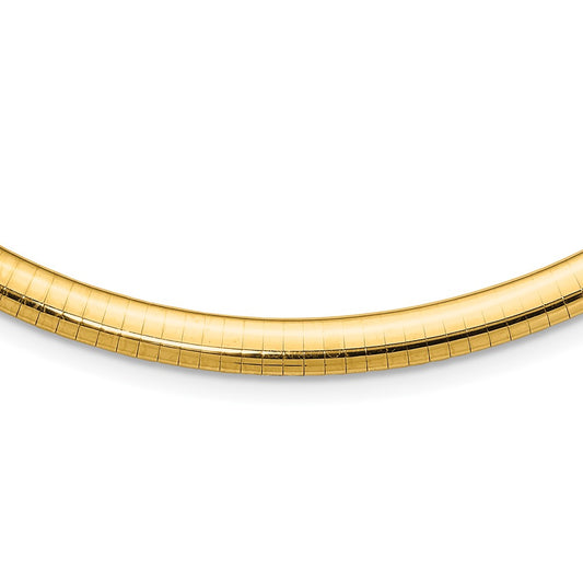 14k Polished 6mm Lightweight 16 inch Domed Omega Necklace