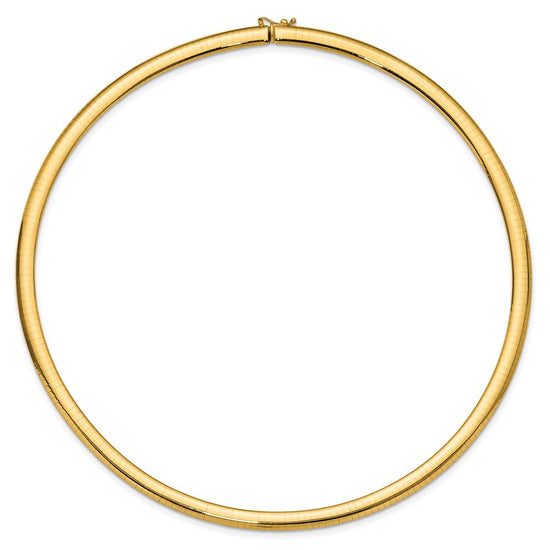 14k Polished 6mm Lightweight 18 inch Domed Omega Necklace