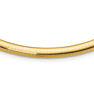 14k Polished 6mm Lightweight 18 inch Domed Omega Necklace