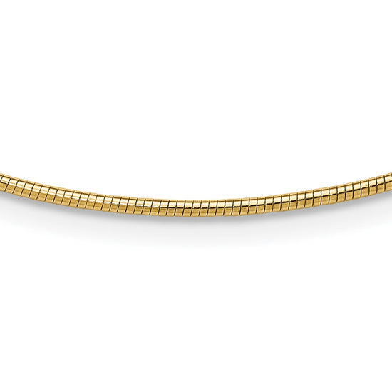14K Polished 1.4mm 16 inch Round Omega Necklace