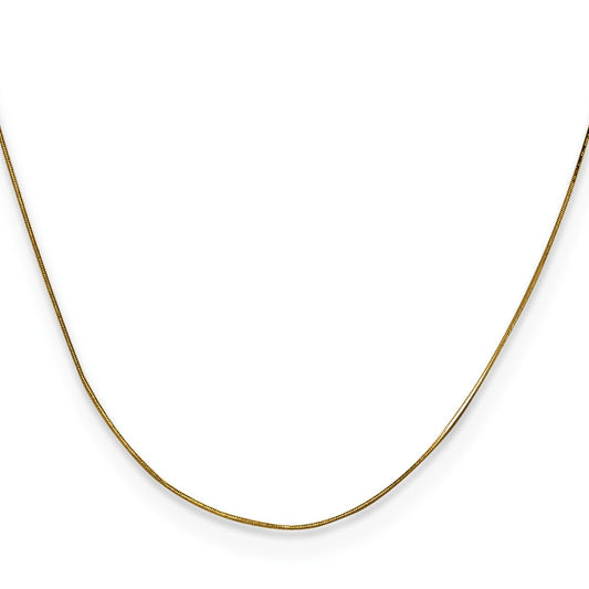 14K 24 inch .5mm Octagonal Snake with Lobster Clasp Chain