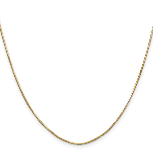 14K 24 inch .8mm Octagonal Snake with Lobster Clasp Chain