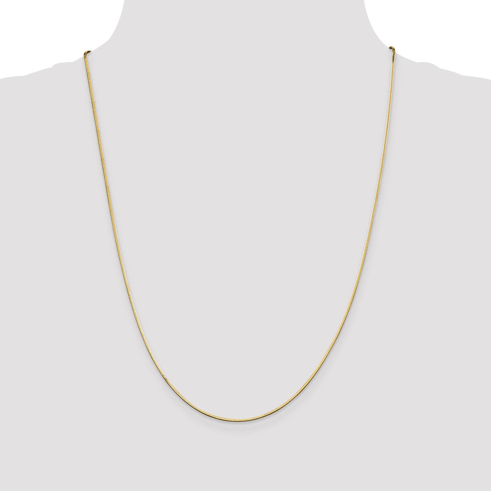 14K 24 inch 1mm Octagonal Snake with Lobster Clasp Chain