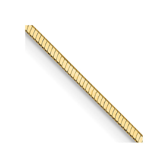 14K 18 inch 1mm Octagonal Snake with Lobster Clasp Chain