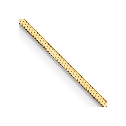 14K 16 inch 1mm Octagonal Snake with Lobster Clasp Chain