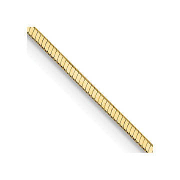 14K 20 inch 1mm Octagonal Snake with Lobster Clasp Chain