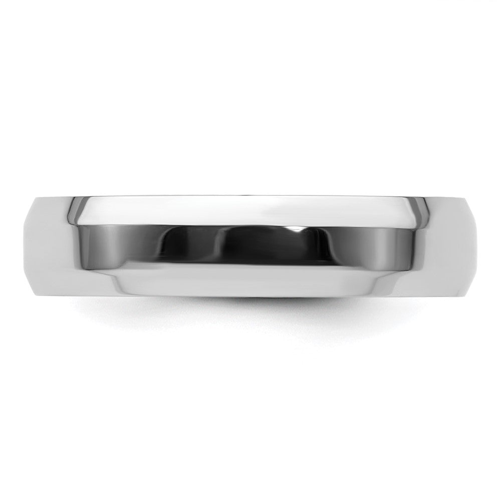 Platinum Polished Beveled Edge Wedding Band
