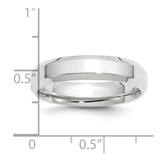 Platinum Polished Beveled Edge Wedding Band