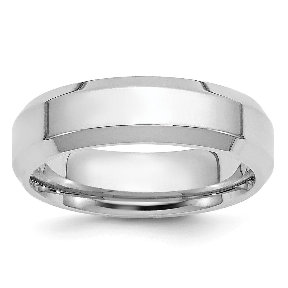 Platinum Polished Beveled Edge Wedding Band