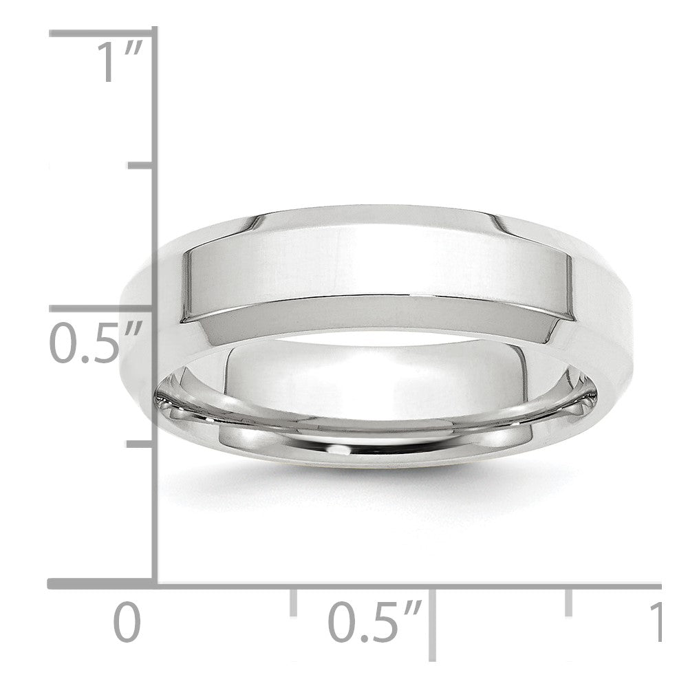 Platinum Polished Beveled Edge Wedding Band