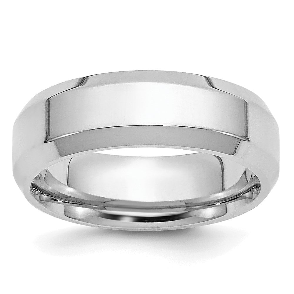 Platinum Polished Beveled Edge Wedding Band