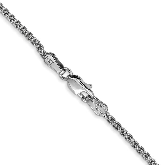 14K White Gold 24 inch 1.7mm Spiga with Lobster Clasp Chain