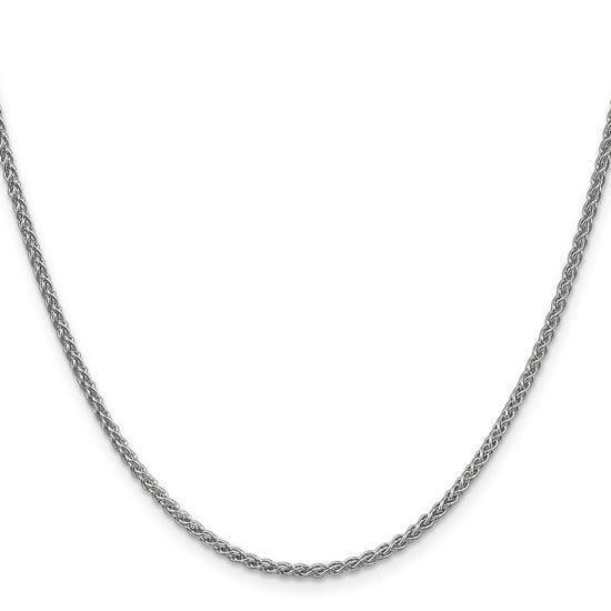 14K White Gold 24 inch 2.1mm Spiga with Lobster Clasp Chain