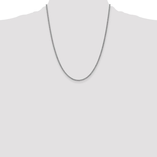 14K White Gold 22 inch 2.1mm Spiga with Lobster Clasp Chain