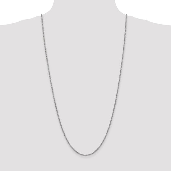 14K White Gold 30 inch 2.1mm Spiga with Lobster Clasp Chain
