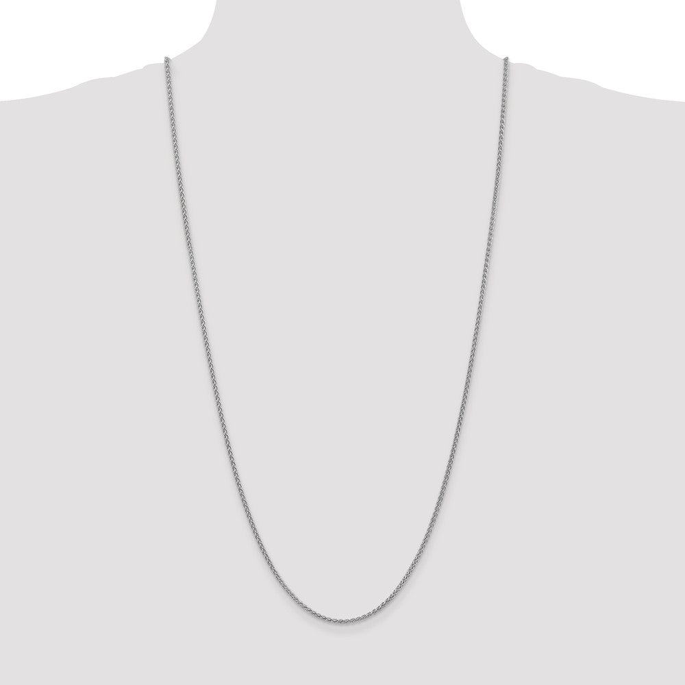 14K White Gold 30 inch 2.1mm Spiga with Lobster Clasp Chain