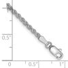 14K White Gold 7 inch 2.1mm Spiga with Lobster Clasp Bracelet