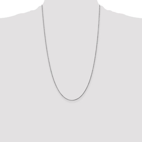 14K White Gold 26 inch 1.05mm Diamond-cut Spiga with Spring Ring Clasp Chain