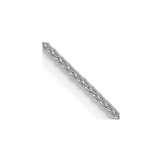 14K White Gold 24 inch 1.05mm Diamond-cut Spiga with Spring Ring Clasp Chain